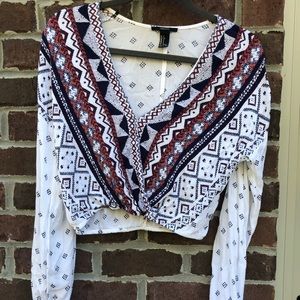 white designed shirt